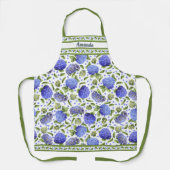 Blauwe hortensia's Botanische Patroon Gepersonalis Schort (Voorkant)