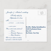 Blauwe hortensia's bruiloft RSVP Uitnodiging Briefkaart (Achterkant)