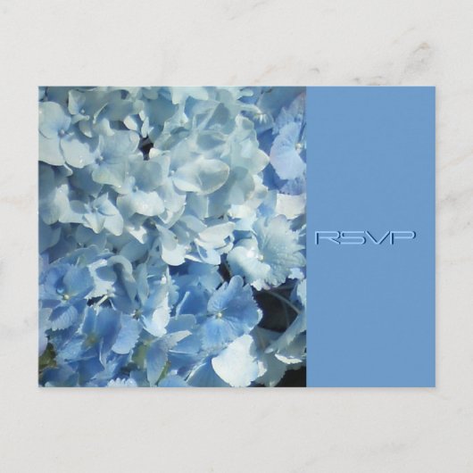 Blauwe hortensia's bruiloft RSVP Uitnodiging Briefkaart (Voorkant)