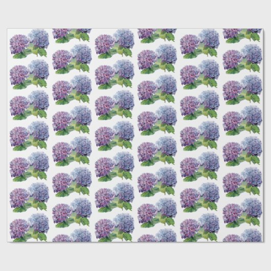 Blauwe Hortensia's Cadeaupapier (Vlak)