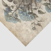 blauwe hortensia's - decoupage - tissuepapier (Detail)