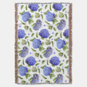 Blauwe Hortensia's Deken (Voorkant Verticaal)