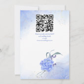 Blauwe hortensia's elegante bloemenbruiloft kaart (Achterkant)