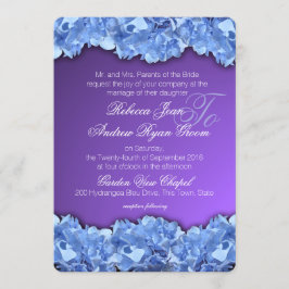 Blauwe hortensia's en Paarse lavendel Kaart