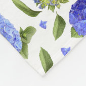 Blauwe Hortensia's Fleece Deken (Hoek)