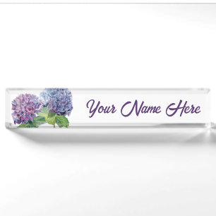Blauwe Hortensia's Gepersonaliseerde Naambord