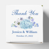 Blauwe Hortensia's  Groene planten  Bloemstuk Brui Bedankdoosjes (Bovenkant)