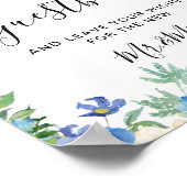 Blauwe Hortensia's Groene Teken Onze Gastengids Po Poster (Hoek)