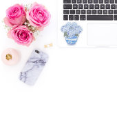 Blauwe Hortensia's in Chinees Aardewerk Pot Vinyl  Sticker
