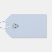 Blauwe hortensia's in Chinoiserie Pot Cadeaulabel (Achterkant Horizontaal)