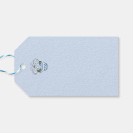 Blauwe Hortensia's in Chinoiserie Pot Cadeaulabel
