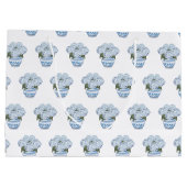 Blauwe hortensia's in Chinoiserie Pot Groot Cadeauzakje (Achterkant)