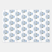 Blauwe hortensia's in Chinoiserie Pot Inpakpapier Vel (Voorkant)