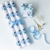 Blauwe hortensia's in Chinoiserie Pot Inpakpapier Vel