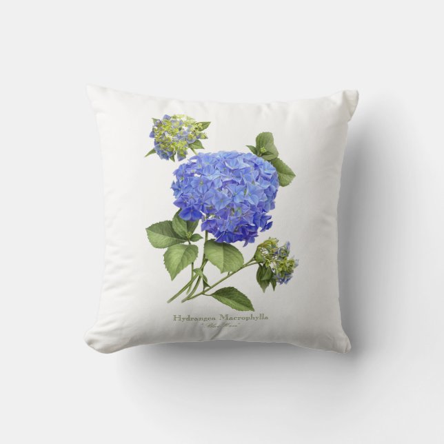 Blauwe Hortensia's Kussen (Voorkant)