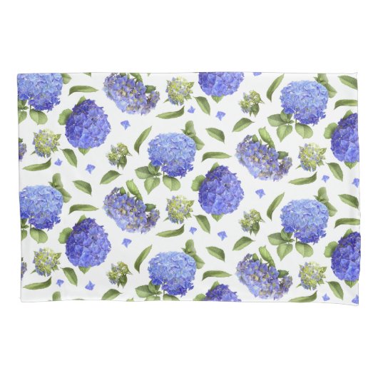 Blauwe Hortensia's Kussensloop (Voorkant)