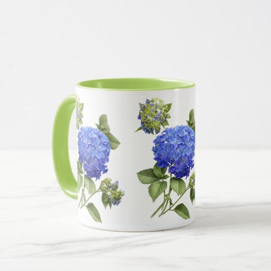 Blauwe Hortensia's Mok (Voorkant links)
