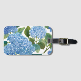 Blauwe Hortensia's | Mooie Bloeiende Struik Bagagelabel