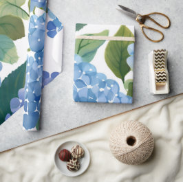 Blauwe Hortensia's | Mooie Bloeiende Struik Cadeaupapier