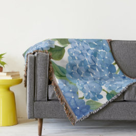 Blauwe Hortensia's | Mooie Bloeiende Struik Deken