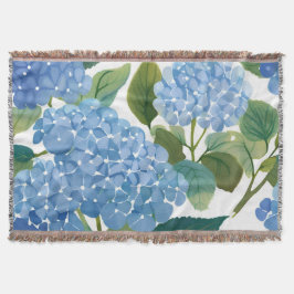 Blauwe Hortensia's | Mooie Bloeiende Struik Deken