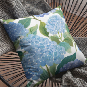 Blauwe Hortensia's   Mooie Bloeiende Struik Kussen