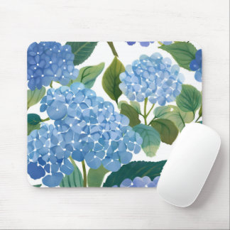 Blauwe Hortensia's | Mooie Bloeiende Struik Muismat