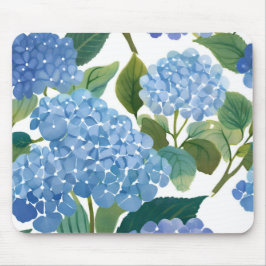 Blauwe Hortensia's | Mooie Bloeiende Struik Muismat