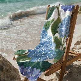 Blauwe Hortensia's | Mooie Bloeiende Struik Strandlaken