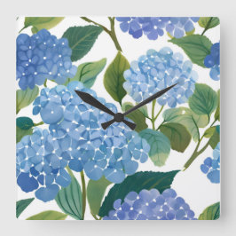 Blauwe Hortensia's | Mooie Bloeiende Struik Vierkante Klok
