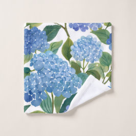 Blauwe Hortensia's | Mooie Bloeiende Struik Washandje