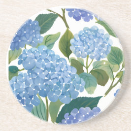 Blauwe Hortensia's | Mooie Bloeiende Struik Zandsteen Onderzetter