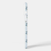 Blauwe Hortensia's op Strepen Case-Mate iPhone Case (Achterkant / Links)