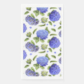 Blauwe hortensia's over patroon bloempapier servet (Voorkant)