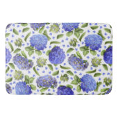 Blauwe Hortensia's Overal Bloempatroon Badmat (Voorkant)