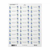 Blauwe Hortensia's Retouradres Etiket (Full Sheet)