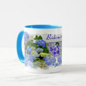 BLAUWE HORTENSIA'S ~ Ringer Mok (Voorkant links)