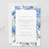 Blauwe hortensia's rouwbegrafenis Dank u Bedankkaart (Voorkant)