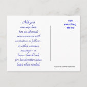 Blauwe Hortensia's Save our date ansichtkaart- aan Uitnodiging Briefkaart (Achterkant)