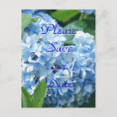 Blauwe Hortensia's Save our date ansichtkaart- aan Uitnodiging Briefkaart (Voorkant)