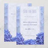 Blauwe Hortensia's Save the Date Aankondiging (Voorkant / Achterkant)