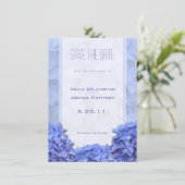 Blauwe Hortensia's Save the Date Aankondiging (Staand voorkant)