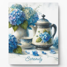 Blauwe Hortensia's Sipperig en Sereniteit