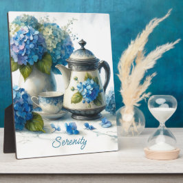 Blauwe Hortensia's Sipperig en Sereniteit Fotoplaat