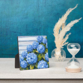 Blauwe Hortensia's Struiken Bloemschilderkunst Fotoplaat
