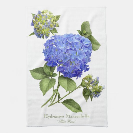 Blauwe Hortensia's Theedoek (Verticaal)
