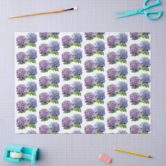 Blauwe Hortensia's Tissuepapier (Craft)