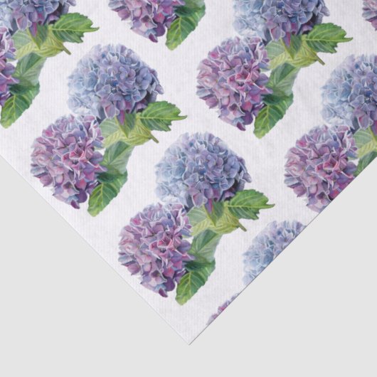 Blauwe Hortensia's Tissuepapier (Detail)