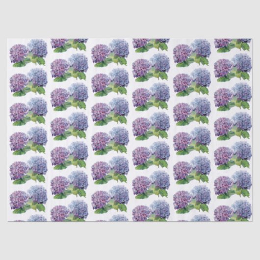 Blauwe Hortensia's Tissuepapier (Voorkant)