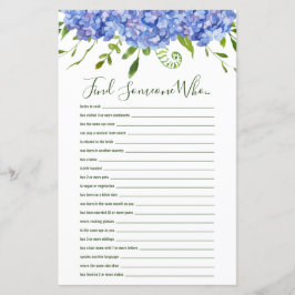 Blauwe hortensia's vinden iemand die douche spel